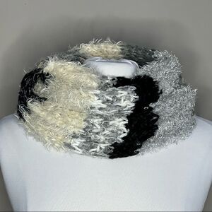 Anthropologie boho Mixed Knit & Metallic Glam Infinity Scarf